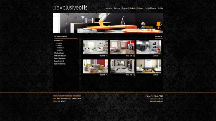 UX Ajans Yazılım ve Medya Hizmetleri Exclusive Ofis Mobilyaları, Web Site Tasarım Projesi-2
