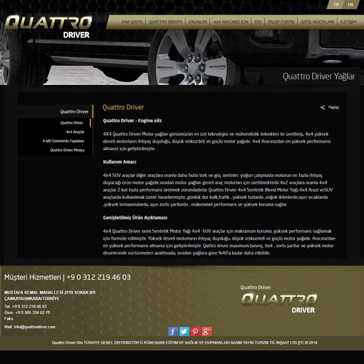UX Ajans Yazılım ve Medya Hizmetleri Quattro Driver Auto, Web Yazılım ve Tasarım Projesi-3