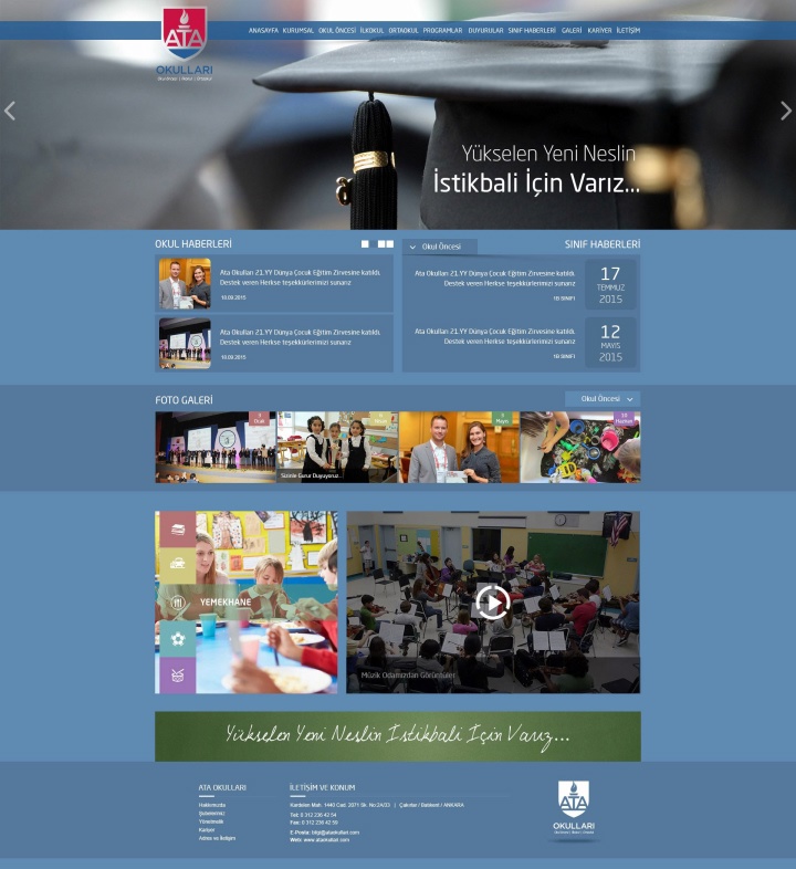 UX Ajans Yazılım ve Medya Hizmetleri Ata Okulları, Web Tasarım ve Yazılım Projesi-2
