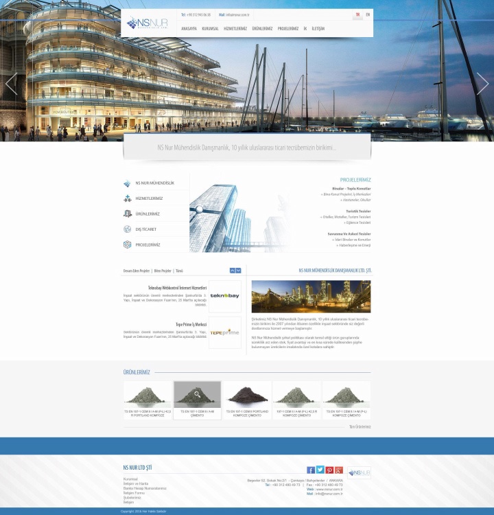Ns Nur Mühendislik Web Site Tasarım ve Yazılım Projesi