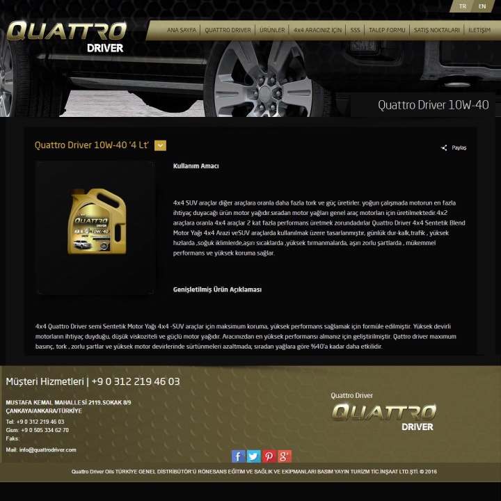 UX Ajans Yazılım ve Medya Hizmetleri Quattro Driver Auto, Web Yazılım ve Tasarım Projesi-2