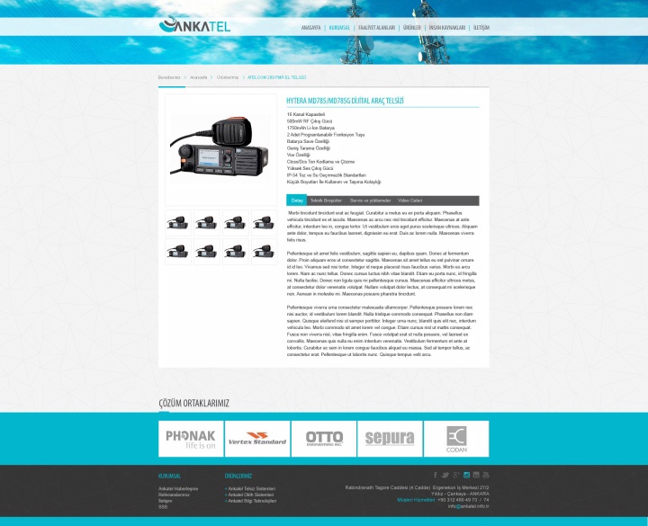 UX Ajans Yazılım ve Medya Hizmetleri Ankatel Telsiz Sistemleri, Web Site Tasarım Projesi-2